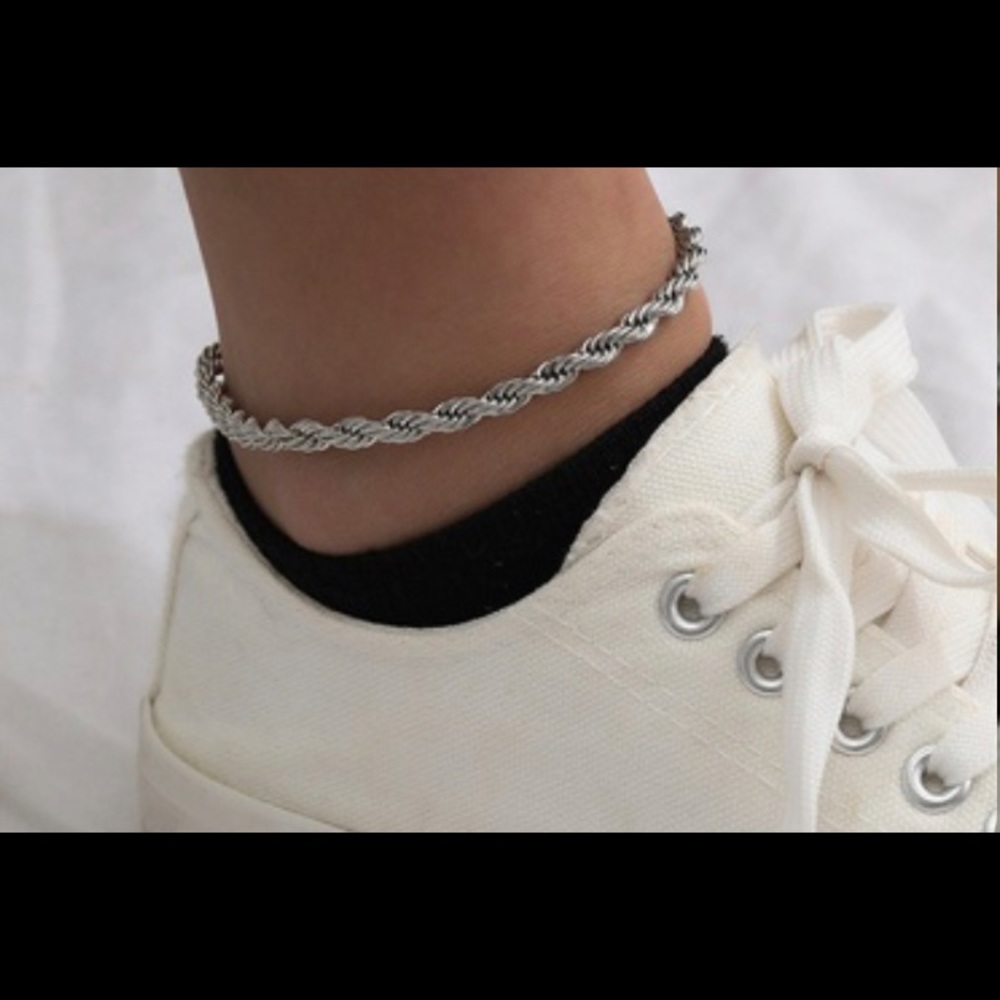 Twisted Silver Anklet bracelet